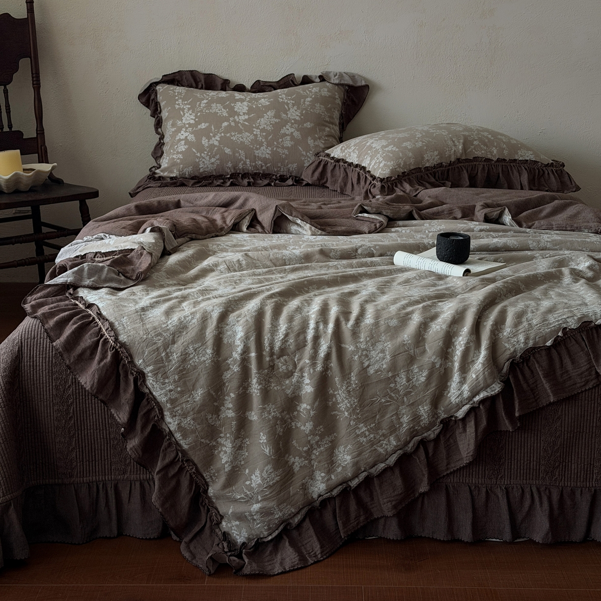 91家纺网 家纺一手货源 找家纺 米菲 2026新款全棉色织提花夏被夏凉被空调被 夕叶