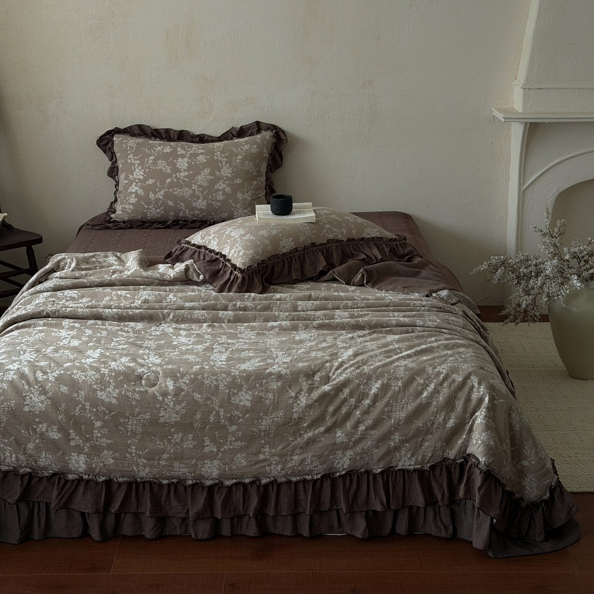 91家纺网 家纺一手货源 找家纺 米菲 2026新款全棉色织提花夏被夏凉被空调被 夕叶