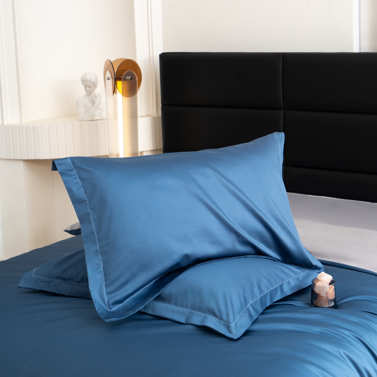 凌云家纺 2026新款100S长绒棉枕套 宾利蓝