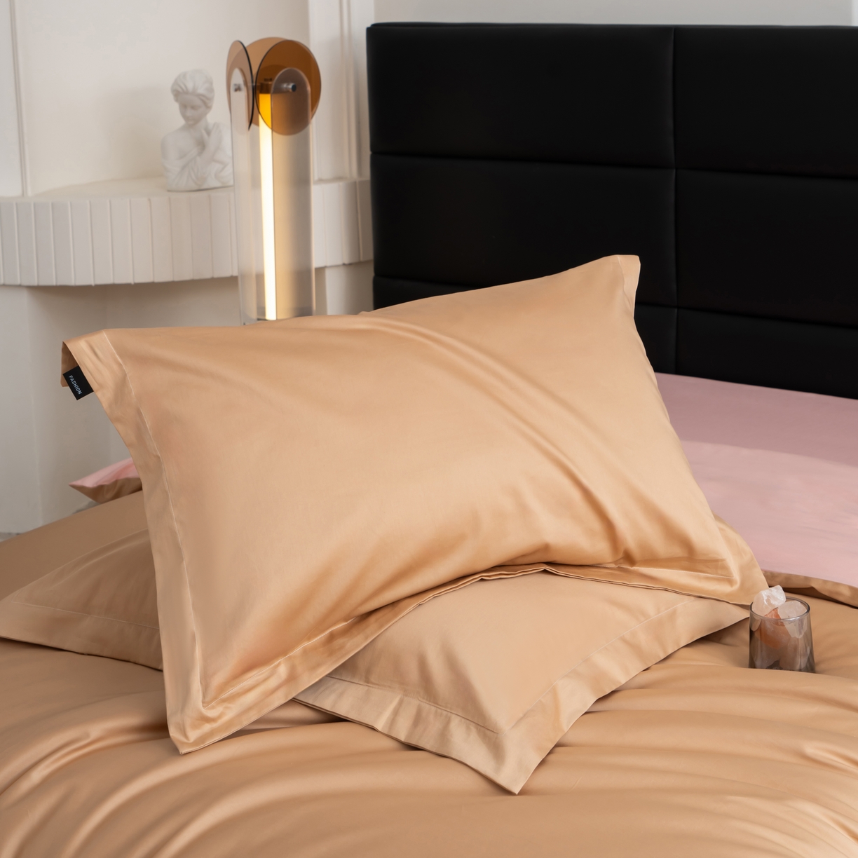 凌云家纺 2026新款100S长绒棉枕套 香槟金