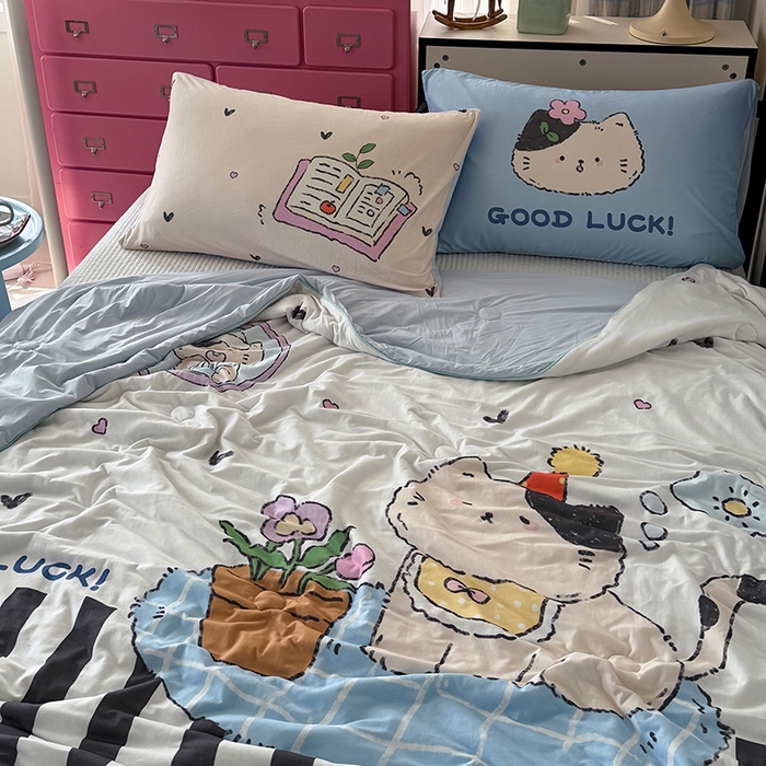 91家纺网 家纺一手货源 找家纺 （总）HL原创 2026新款大版印花针织棉小冰皮双感被夏被夏凉被空调被