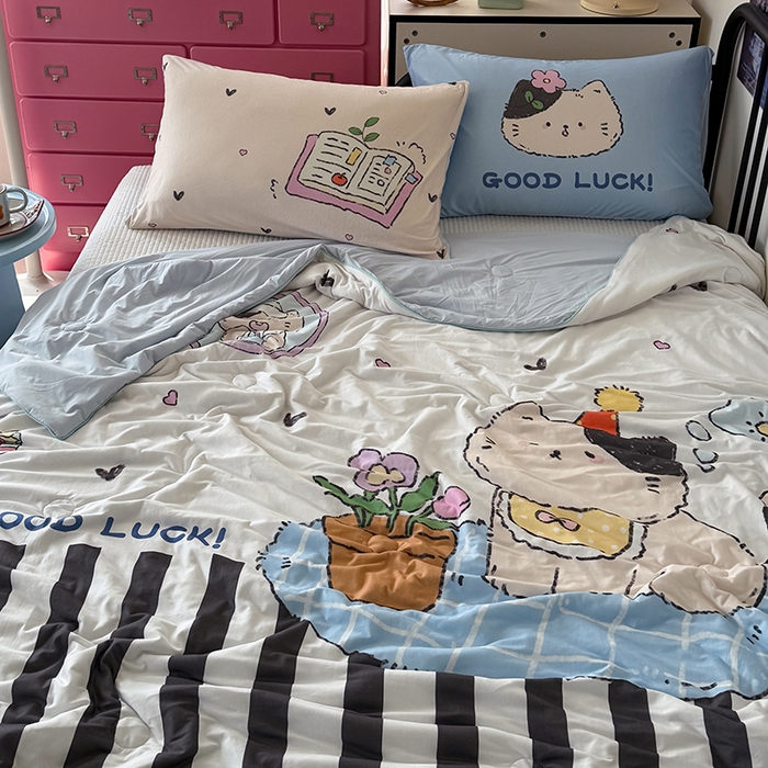 91家纺网 家纺一手货源 找家纺 （总）HL原创 2026新款大版印花针织棉小冰皮双感被夏被夏凉被空调被