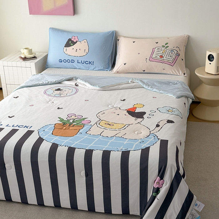 91家纺网 家纺一手货源 找家纺 （总）HL原创 2026新款大版印花针织棉小冰皮双感被夏被夏凉被空调被