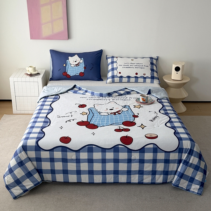 91家纺网 家纺一手货源 找家纺 （总）HL原创 2026新款大版印花针织棉小冰皮双感被夏被夏凉被空调被