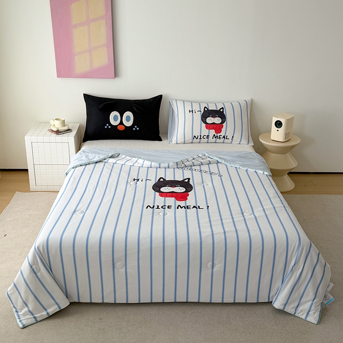 91家纺网 家纺一手货源 找家纺 （总）HL原创 2026新款大版印花针织棉小冰皮双感被夏被夏凉被空调被