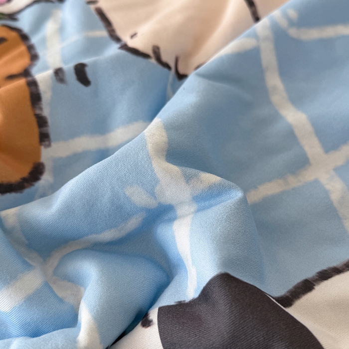 91家纺网 家纺一手货源 找家纺 HL原创 2026新款大版印花针织棉小冰皮双感被夏被夏凉被空调被 花园猫