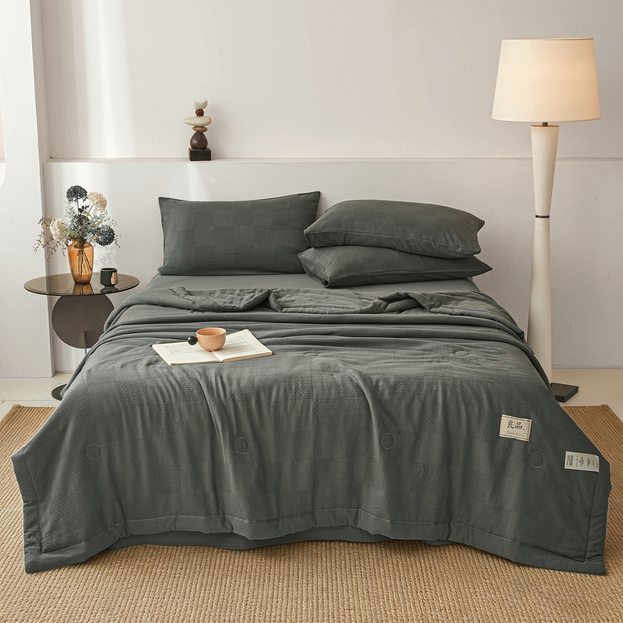 91家纺网 家纺一手货源 找家纺 乐家毛巾被（工厂自产自销） 2026新款A类三层全棉大提花大豆纤维夏被夏凉被空调被 梵音