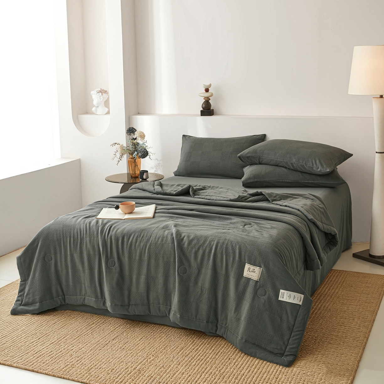 91家纺网 家纺一手货源 找家纺 乐家毛巾被（工厂自产自销） 2026新款A类三层全棉大提花大豆纤维夏被夏凉被空调被 梵音