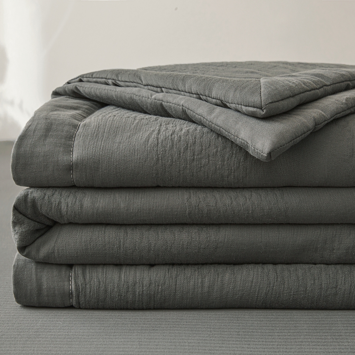 91家纺网 家纺一手货源 找家纺 乐家毛巾被（工厂自产自销） 2026新款A类三层全棉大提花大豆纤维夏被夏凉被空调被 梵音