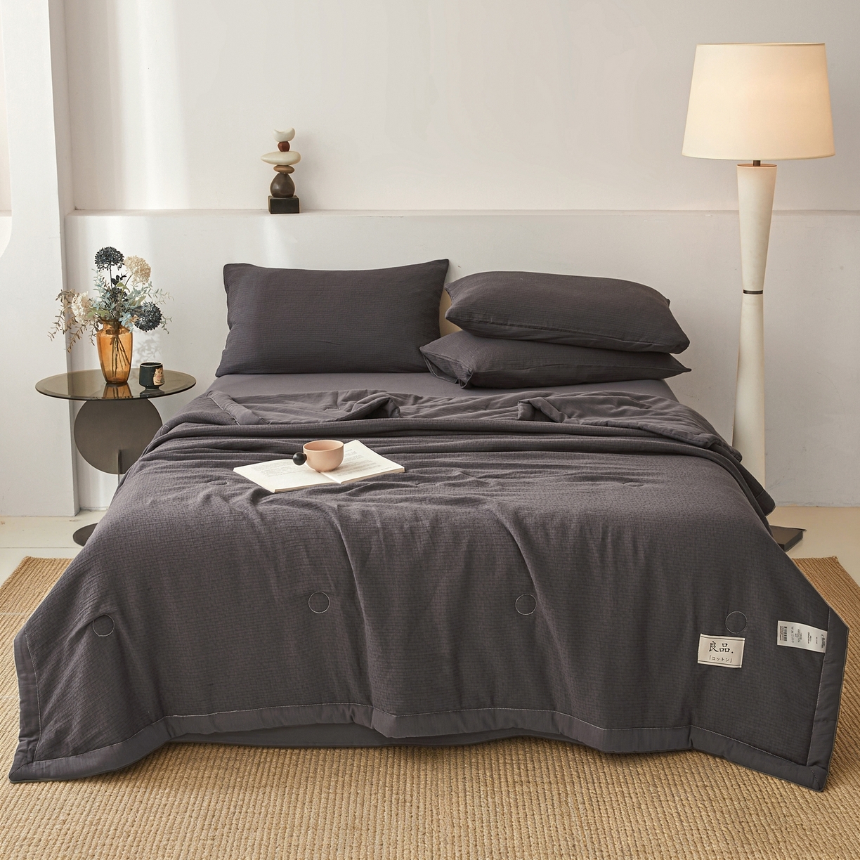 91家纺网 家纺一手货源 找家纺 乐家毛巾被（工厂自产自销） 2026新款A类三层全棉大提花大豆纤维夏被夏凉被空调被 格调