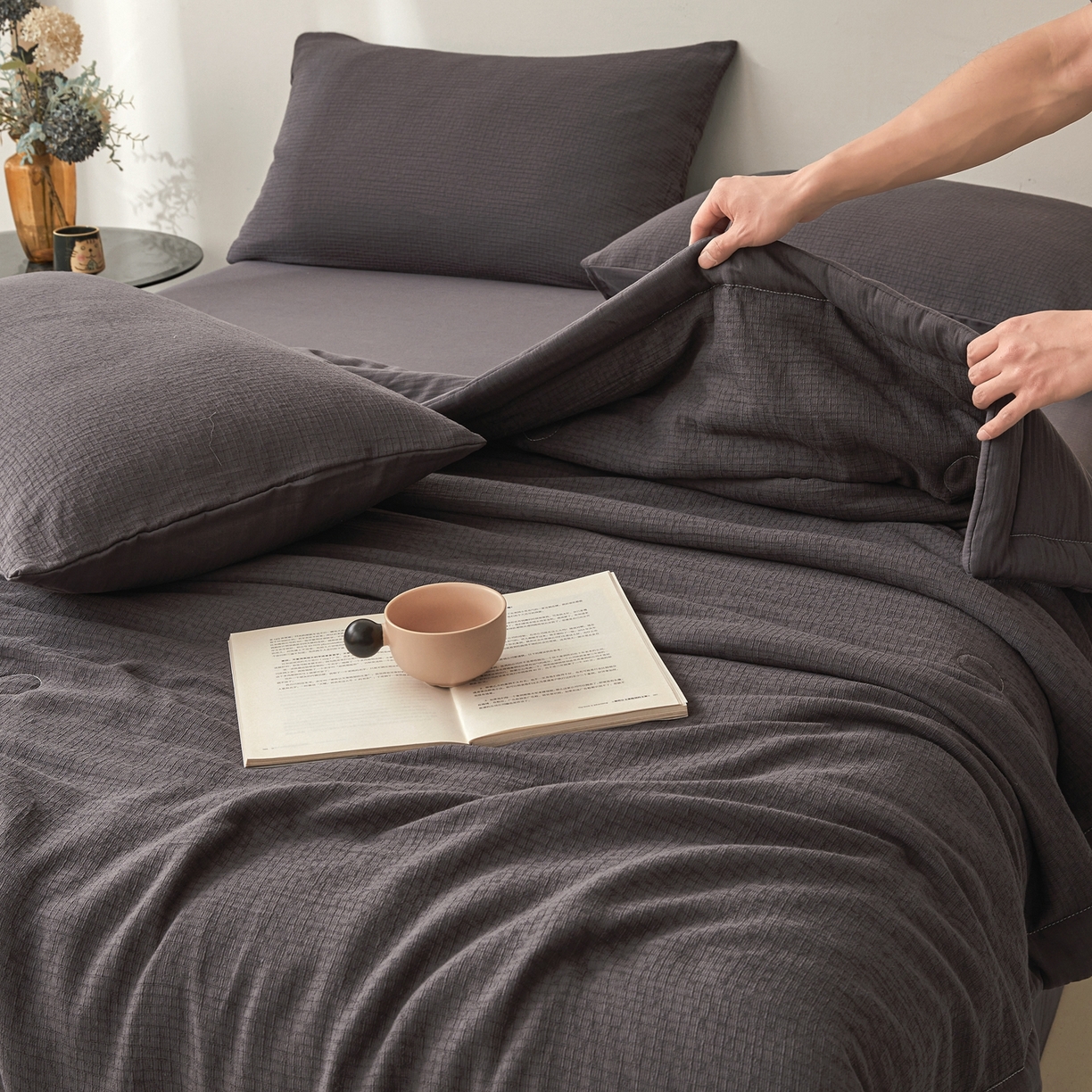 91家纺网 家纺一手货源 找家纺 乐家毛巾被（工厂自产自销） 2026新款A类三层全棉大提花大豆纤维夏被夏凉被空调被 格调