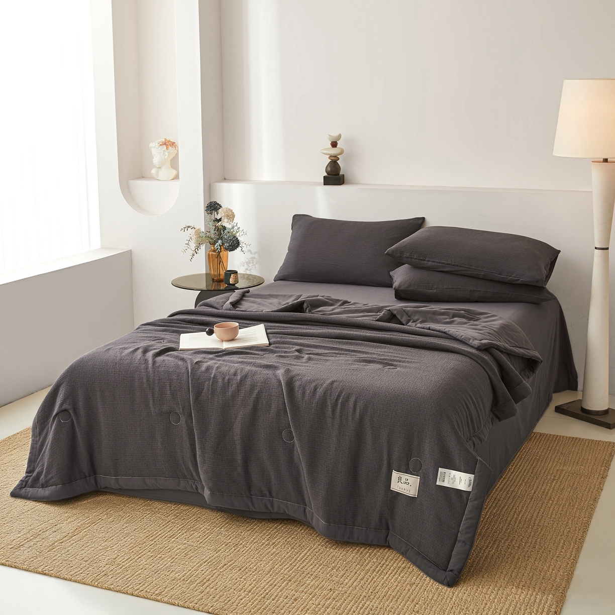 91家纺网 家纺一手货源 找家纺 乐家毛巾被（工厂自产自销） 2026新款A类三层全棉大提花大豆纤维夏被夏凉被空调被 格调