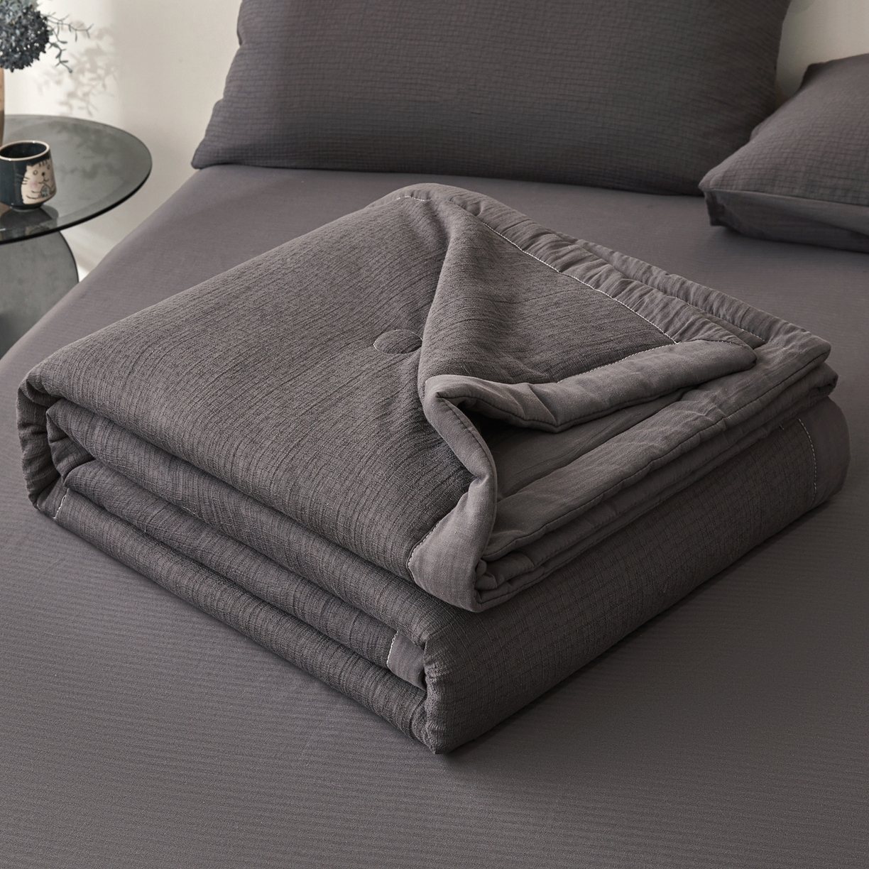 91家纺网 家纺一手货源 找家纺 乐家毛巾被（工厂自产自销） 2026新款A类三层全棉大提花大豆纤维夏被夏凉被空调被 格调