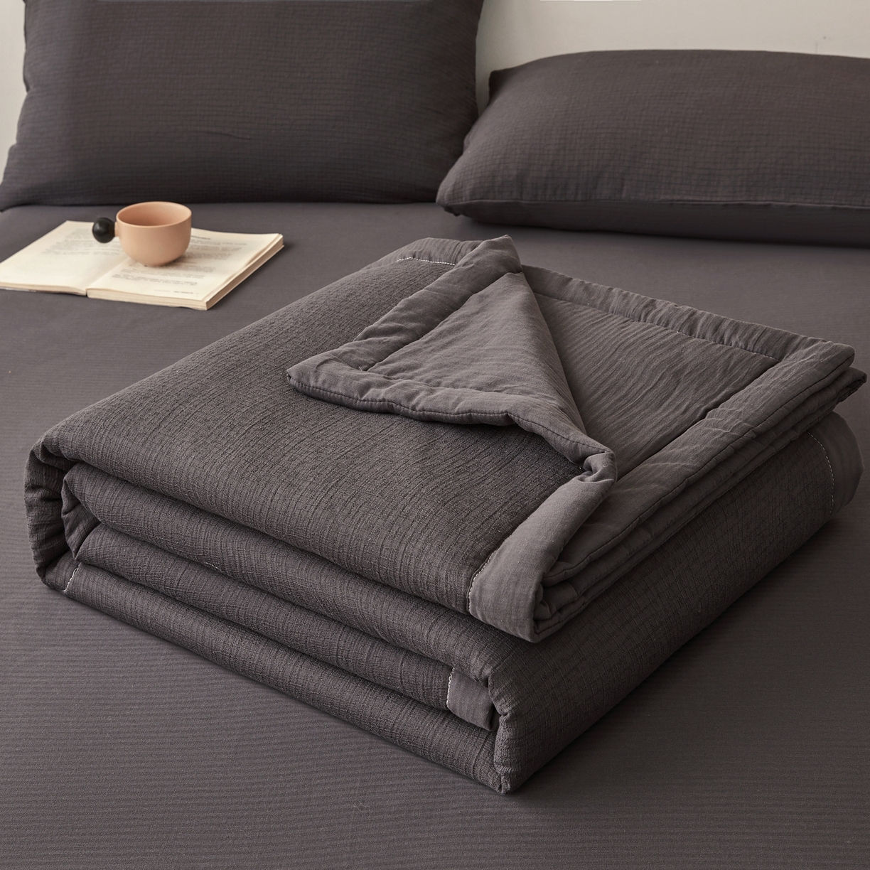 91家纺网 家纺一手货源 找家纺 乐家毛巾被（工厂自产自销） 2026新款A类三层全棉大提花大豆纤维夏被夏凉被空调被 格调