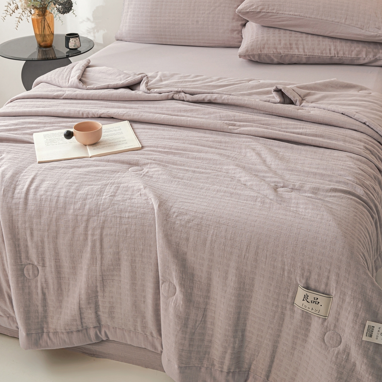 91家纺网 家纺一手货源 找家纺 乐家毛巾被（工厂自产自销） 2026新款A类三层全棉大提花大豆纤维夏被夏凉被空调被 格韵