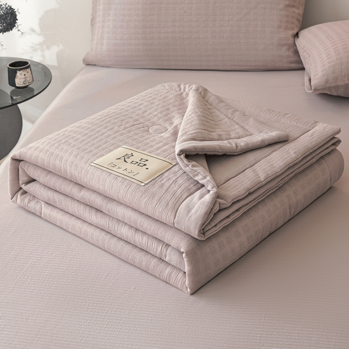 91家纺网 家纺一手货源 找家纺 乐家毛巾被（工厂自产自销） 2026新款A类三层全棉大提花大豆纤维夏被夏凉被空调被 格韵