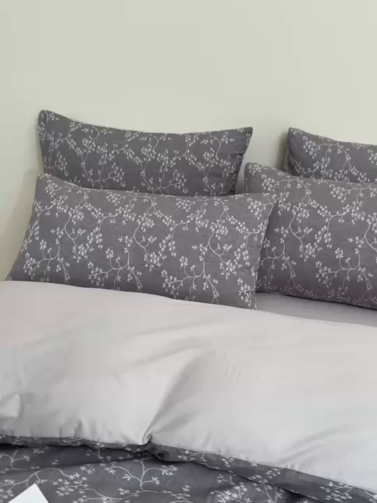 91家纺网 家纺一手货源 找家纺 乐家毛巾被（工厂自产自销） 2026新款40s全棉纯棉色织提花四件套 栀香入梦