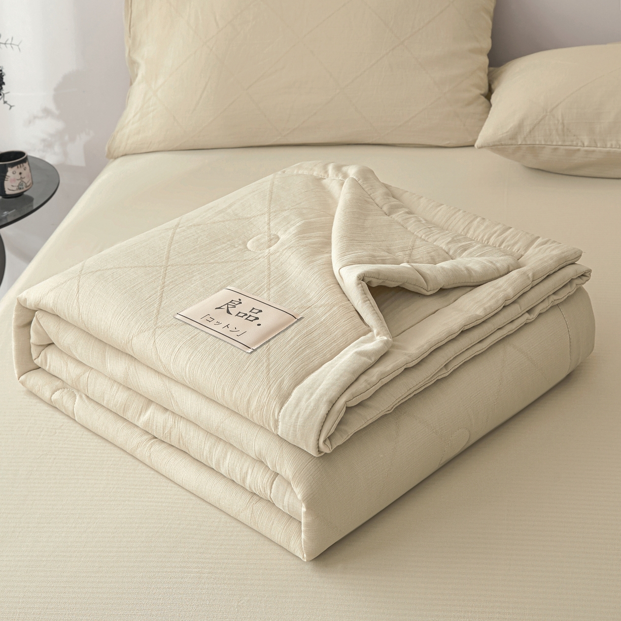 91家纺网 家纺一手货源 找家纺 乐家毛巾被（工厂自产自销） 2026新款A类三层全棉大提花大豆纤维夏被夏凉被空调被 菱格