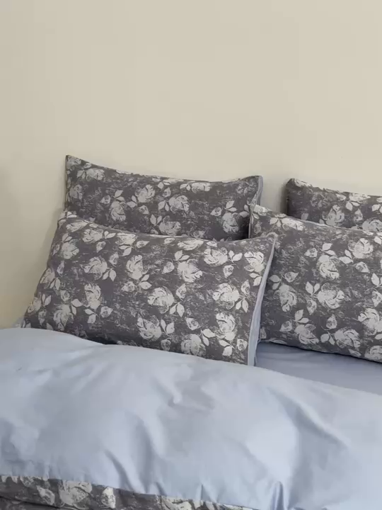 91家纺网 家纺一手货源 找家纺 乐家毛巾被（工厂自产自销） 2026新款40s全棉纯棉色织提花四件套 兰庭浅影