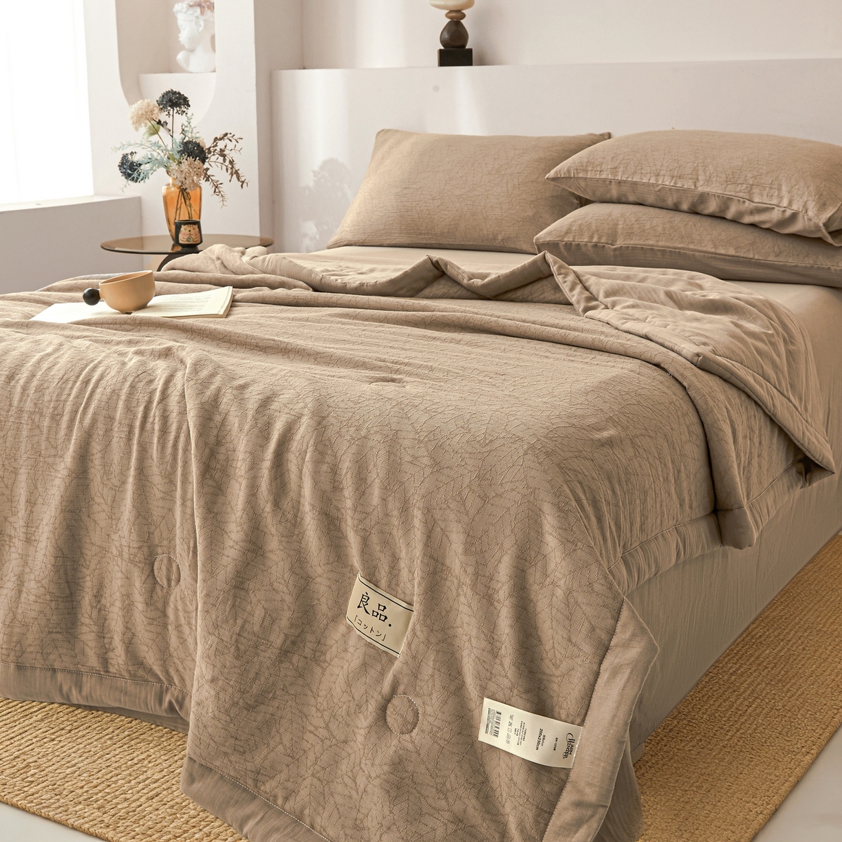 91家纺网 家纺一手货源 找家纺 乐家毛巾被（工厂自产自销） 2026新款A类三层全棉大提花大豆纤维夏被夏凉被空调被 梦境