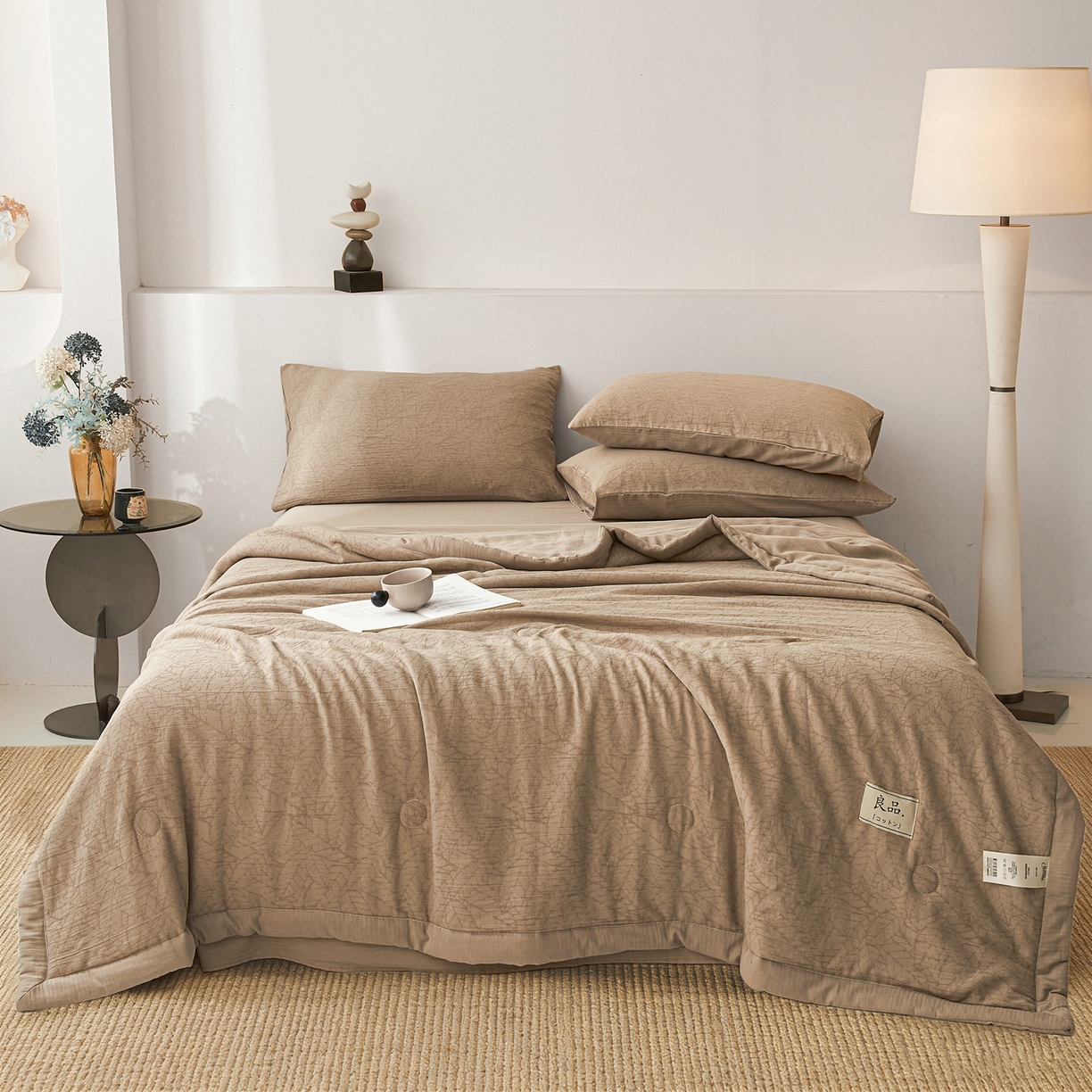 91家纺网 家纺一手货源 找家纺 乐家毛巾被（工厂自产自销） 2026新款A类三层全棉大提花大豆纤维夏被夏凉被空调被 梦境