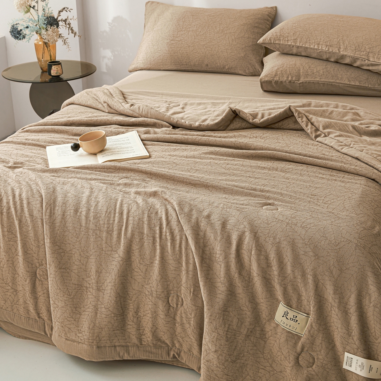 91家纺网 家纺一手货源 找家纺 乐家毛巾被（工厂自产自销） 2026新款A类三层全棉大提花大豆纤维夏被夏凉被空调被 梦境