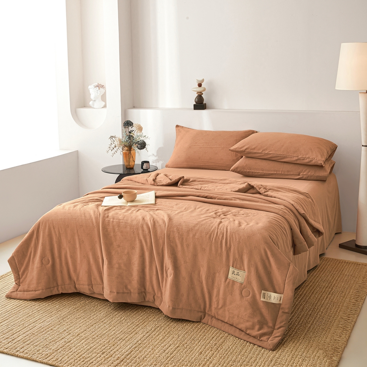 91家纺网 家纺一手货源 找家纺 乐家毛巾被（工厂自产自销） 2026新款A类三层全棉大提花大豆纤维夏被夏凉被空调被 素锦