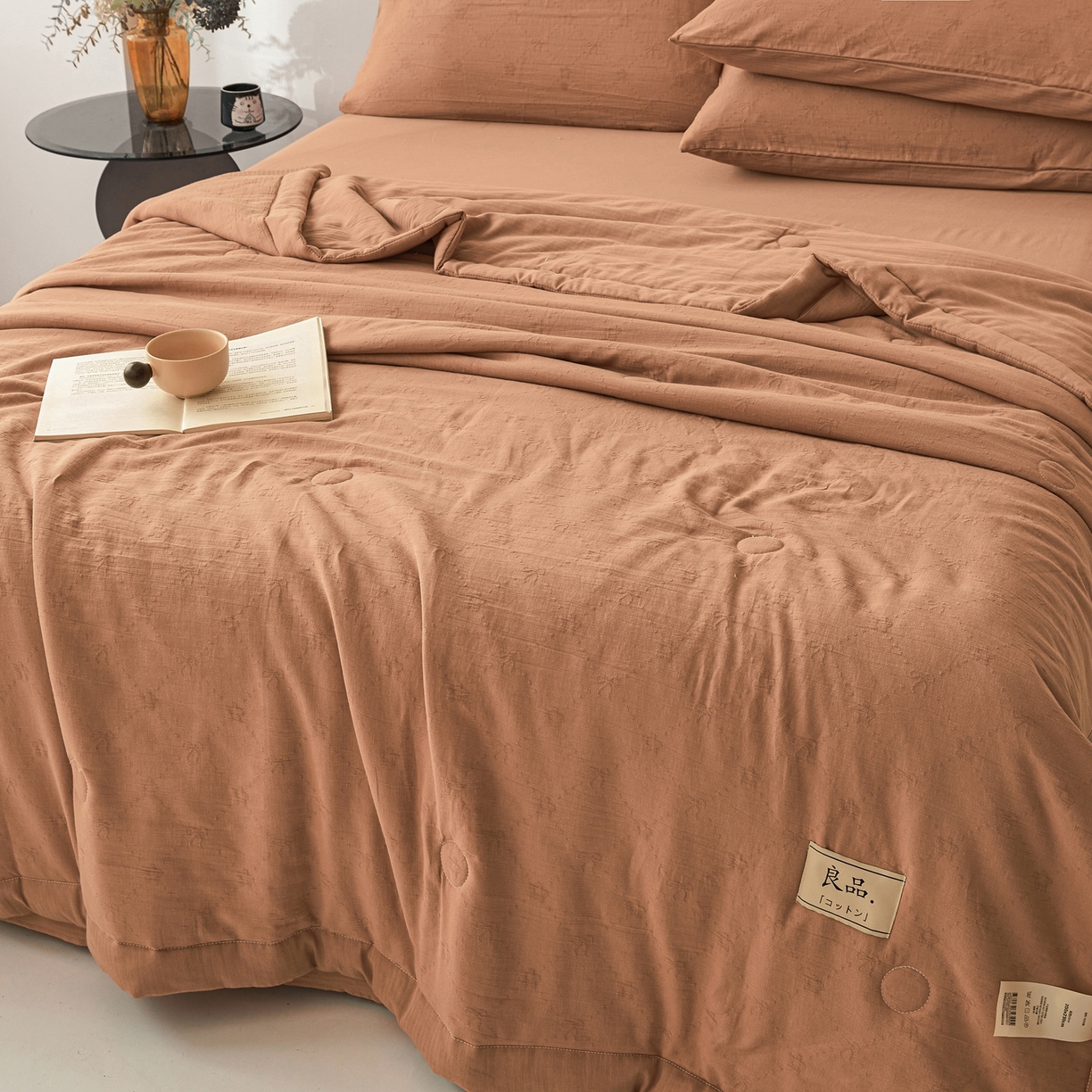 91家纺网 家纺一手货源 找家纺 乐家毛巾被（工厂自产自销） 2026新款A类三层全棉大提花大豆纤维夏被夏凉被空调被 素锦