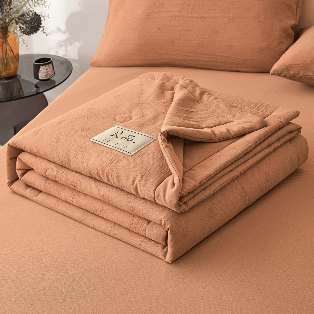 91家纺网 家纺一手货源 找家纺 乐家毛巾被（工厂自产自销） 2026新款A类三层全棉大提花大豆纤维夏被夏凉被空调被 素锦