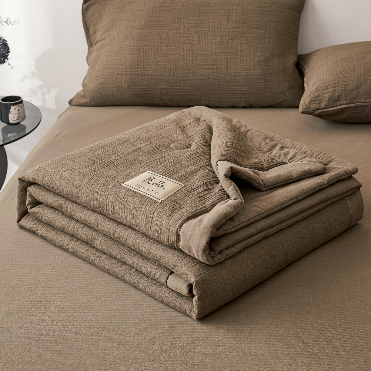 91家纺网 家纺一手货源 找家纺 乐家毛巾被（工厂自产自销） 2026新款A类三层全棉大提花大豆纤维夏被夏凉被空调被 素纹