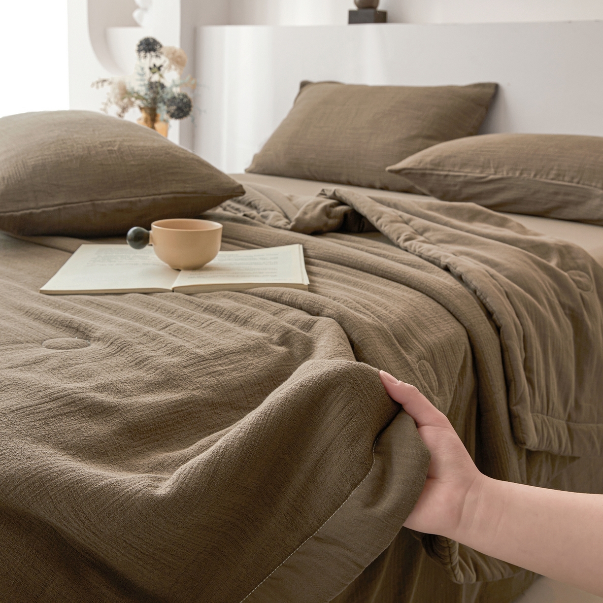 91家纺网 家纺一手货源 找家纺 乐家毛巾被（工厂自产自销） 2026新款A类三层全棉大提花大豆纤维夏被夏凉被空调被 素纹