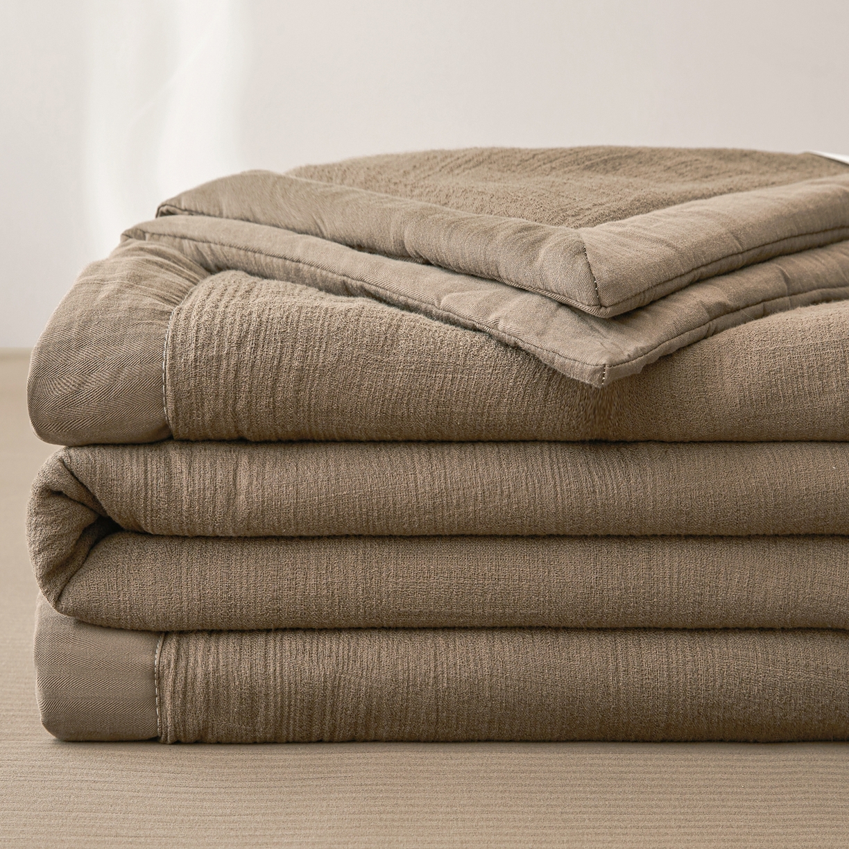 91家纺网 家纺一手货源 找家纺 乐家毛巾被（工厂自产自销） 2026新款A类三层全棉大提花大豆纤维夏被夏凉被空调被 素纹