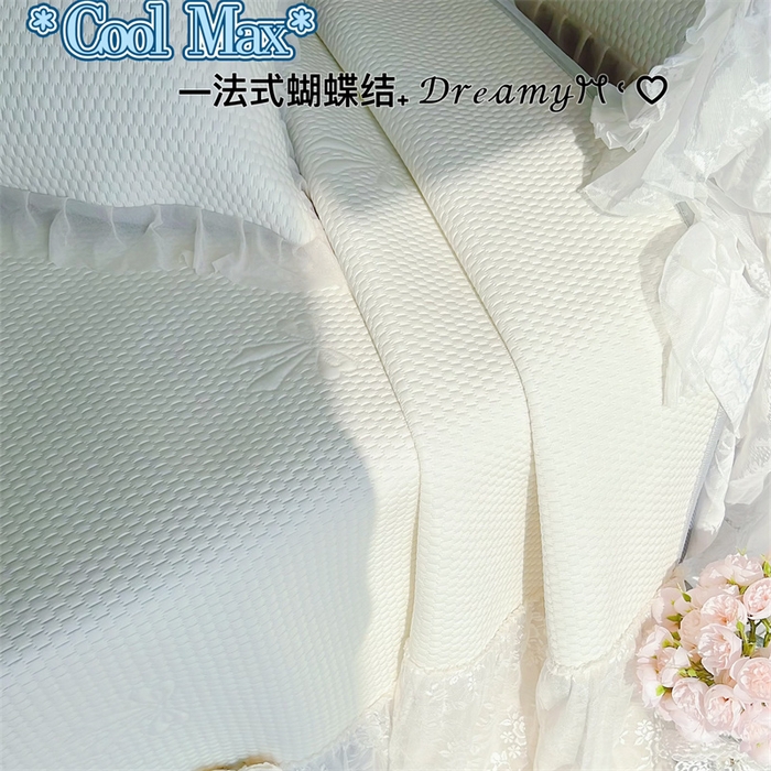 91家纺网 家纺一手货源 找家纺 （总）恋尚羽家纺 2026新款高分子PE凉泡泡大床裙凉感席波浪冰豆豆凉席席子三件套-蝴蝶结系列