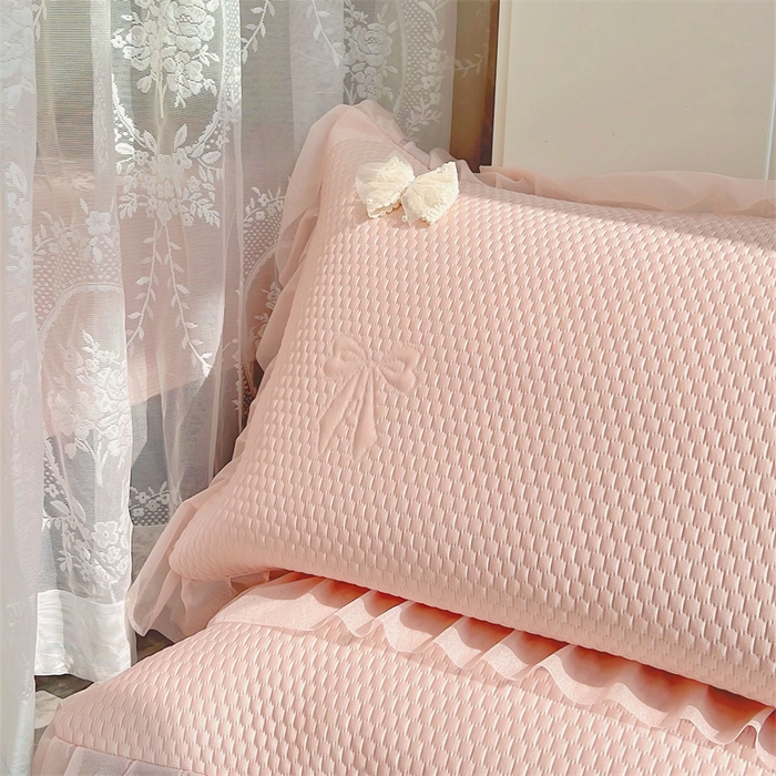 91家纺网 家纺一手货源 找家纺 （总）恋尚羽家纺 2026新款高分子PE凉泡泡大床裙凉感席波浪冰豆豆凉席席子三件套-蝴蝶结系列