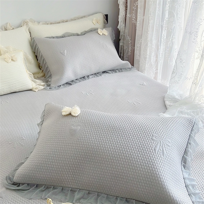 91家纺网 家纺一手货源 找家纺 恋尚羽家纺 2026新款高分子PE凉泡泡大床裙凉感席波浪冰豆豆凉席席子三件套-蝴蝶结系列 蝴蝶结-灰色