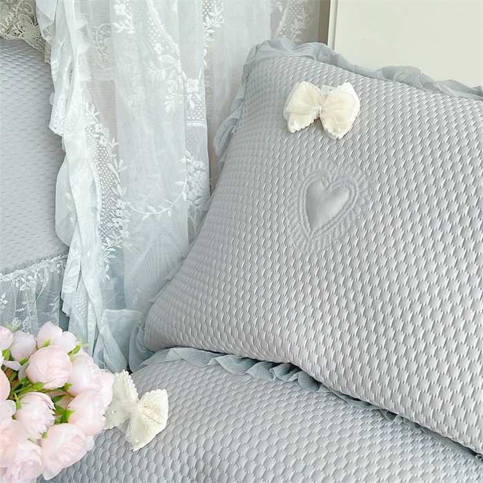 91家纺网 家纺一手货源 找家纺 恋尚羽家纺 2026新款高分子PE凉泡泡大床裙凉感席波浪冰豆豆凉席席子三件套-蝴蝶结系列 蝴蝶结-灰色