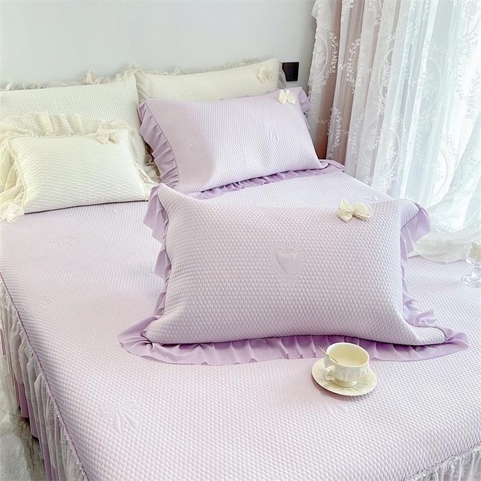 91家纺网 家纺一手货源 找家纺 恋尚羽家纺 2026新款高分子PE凉泡泡大床裙凉感席波浪冰豆豆凉席席子三件套-蝴蝶结系列 蝴蝶结-紫色