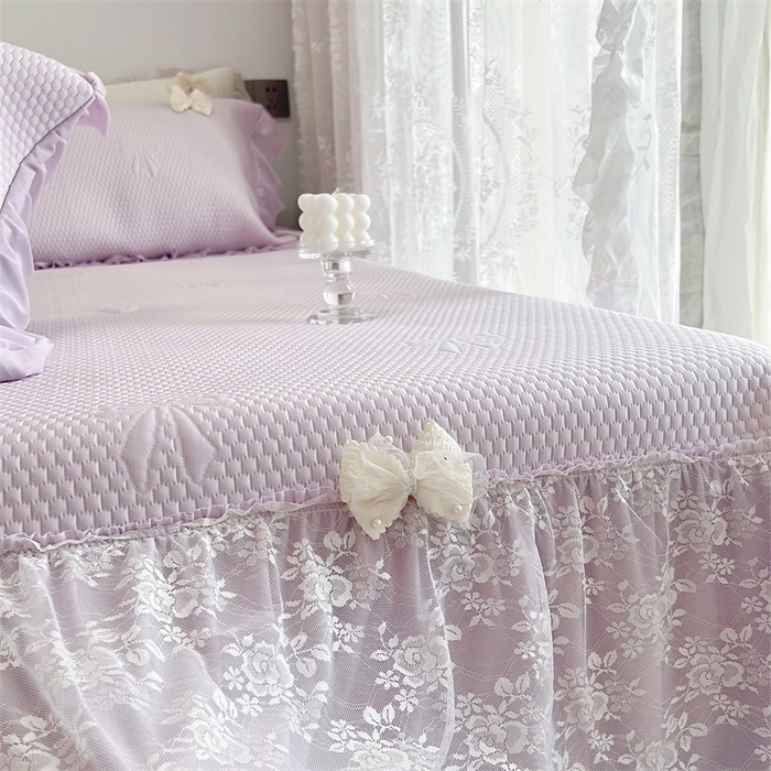 91家纺网 家纺一手货源 找家纺 恋尚羽家纺 2026新款高分子PE凉泡泡大床裙凉感席波浪冰豆豆凉席席子三件套-蝴蝶结系列 蝴蝶结-紫色