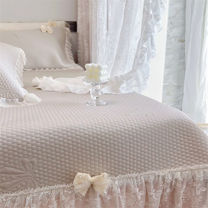 91家纺网 家纺一手货源 找家纺 恋尚羽家纺 2026新款高分子PE凉泡泡大床裙凉感席波浪冰豆豆凉席席子三件套-蝴蝶结系列 蝴蝶结-咖色