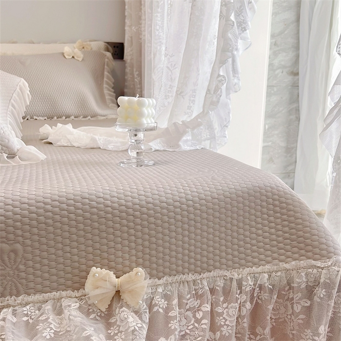 91家纺网 家纺一手货源 找家纺 恋尚羽家纺 2026新款高分子PE凉泡泡大床裙凉感席波浪冰豆豆凉席席子三件套-蝴蝶结系列 蝴蝶结-咖色