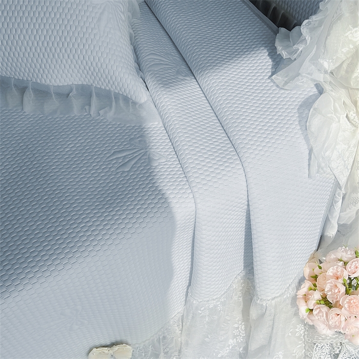 91家纺网 家纺一手货源 找家纺 恋尚羽家纺 2026新款高分子PE凉泡泡大床裙凉感席波浪冰豆豆凉席席子三件套-蝴蝶结系列 蝴蝶结-蓝色