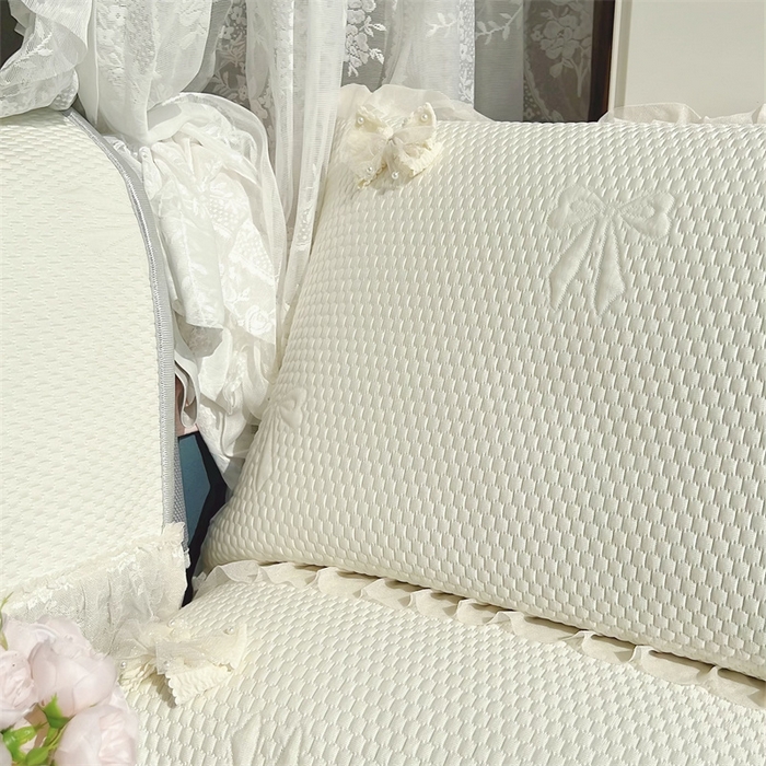 91家纺网 家纺一手货源 找家纺 恋尚羽家纺 2026新款高分子PE凉泡泡大床裙凉感席波浪冰豆豆凉席席子三件套-蝴蝶结系列 蝴蝶结-米白色