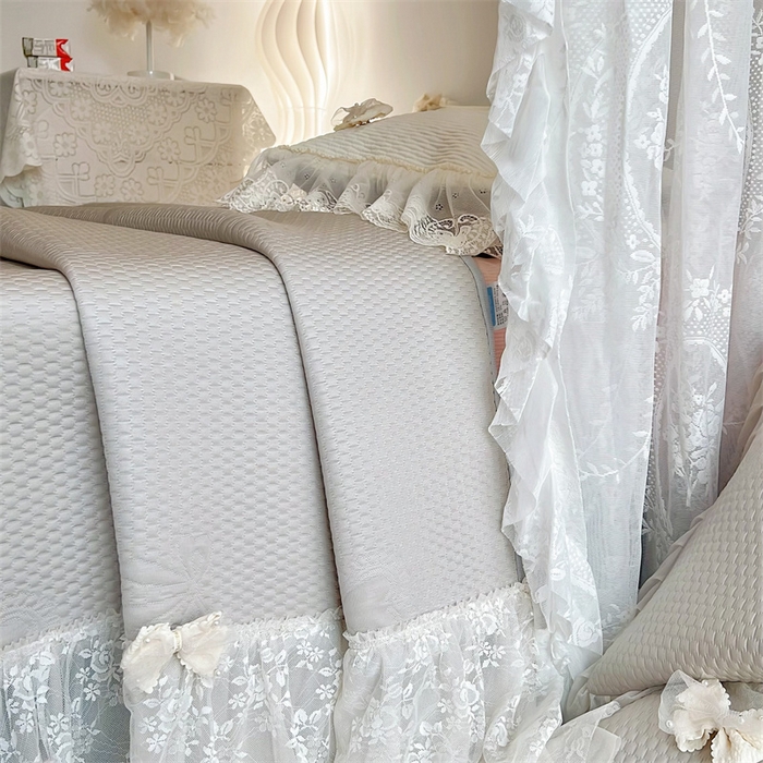 91家纺网 家纺一手货源 找家纺 恋尚羽家纺 2026新款高分子PE凉泡泡大床裙凉感席波浪冰豆豆凉席席子三件套-蝴蝶结系列 蝴蝶结-咖色