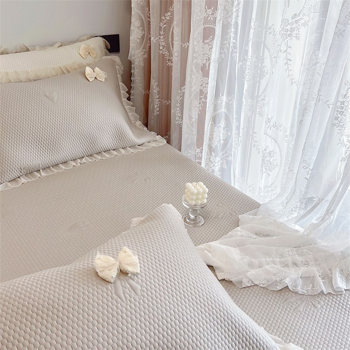 91家纺网 家纺一手货源 找家纺 恋尚羽家纺 2026新款高分子PE凉泡泡大床裙凉感席波浪冰豆豆凉席席子三件套-蝴蝶结系列 蝴蝶结-咖色