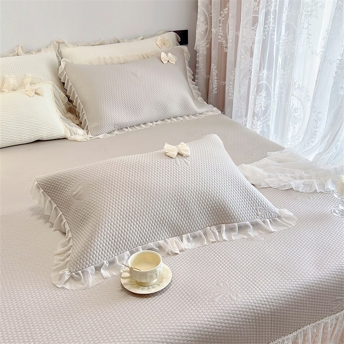 91家纺网 家纺一手货源 找家纺 恋尚羽家纺 2026新款高分子PE凉泡泡大床裙凉感席波浪冰豆豆凉席席子三件套-蝴蝶结系列 蝴蝶结-咖色