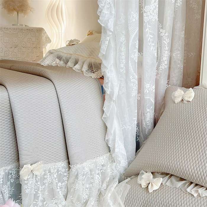 91家纺网 家纺一手货源 找家纺 恋尚羽家纺 2026新款高分子PE凉泡泡大床裙凉感席波浪冰豆豆凉席席子三件套-蝴蝶结系列 蝴蝶结-咖色