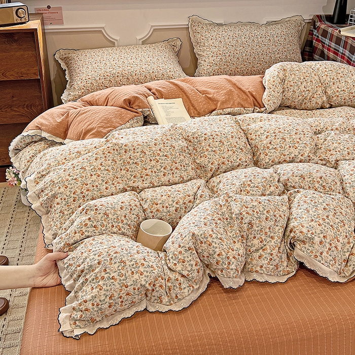 91家纺网 家纺一手货源 找家纺 梦莱斯 2026新款印花夏被四件套 青涩樱桃