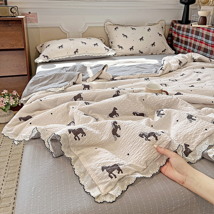 梦莱斯 2026新款印花夏被四件套 奔腾小马