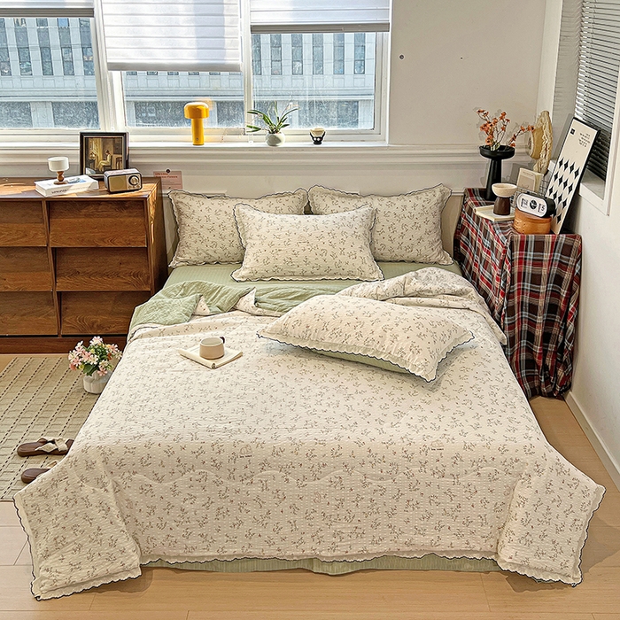 91家纺网 家纺一手货源 找家纺 梦莱斯 2026新款印花夏被四件套 春日