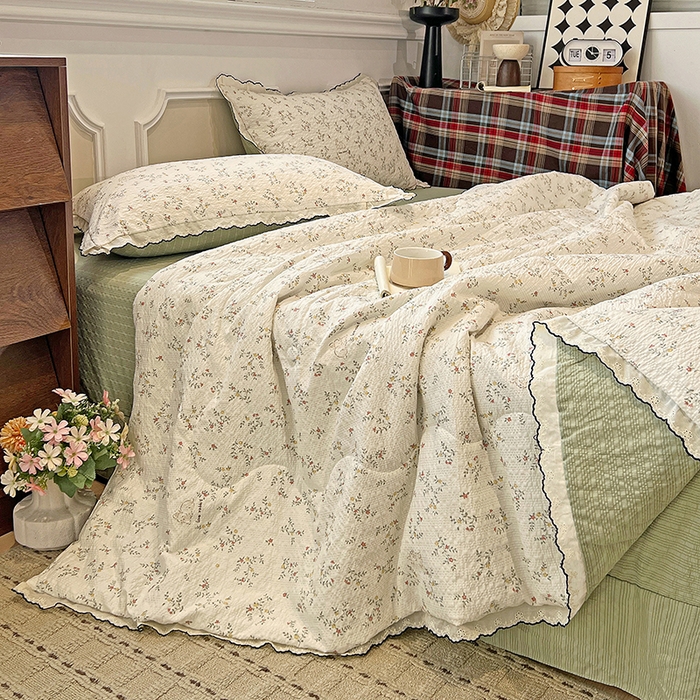 91家纺网 家纺一手货源 找家纺 梦莱斯 2026新款印花夏被四件套 春日